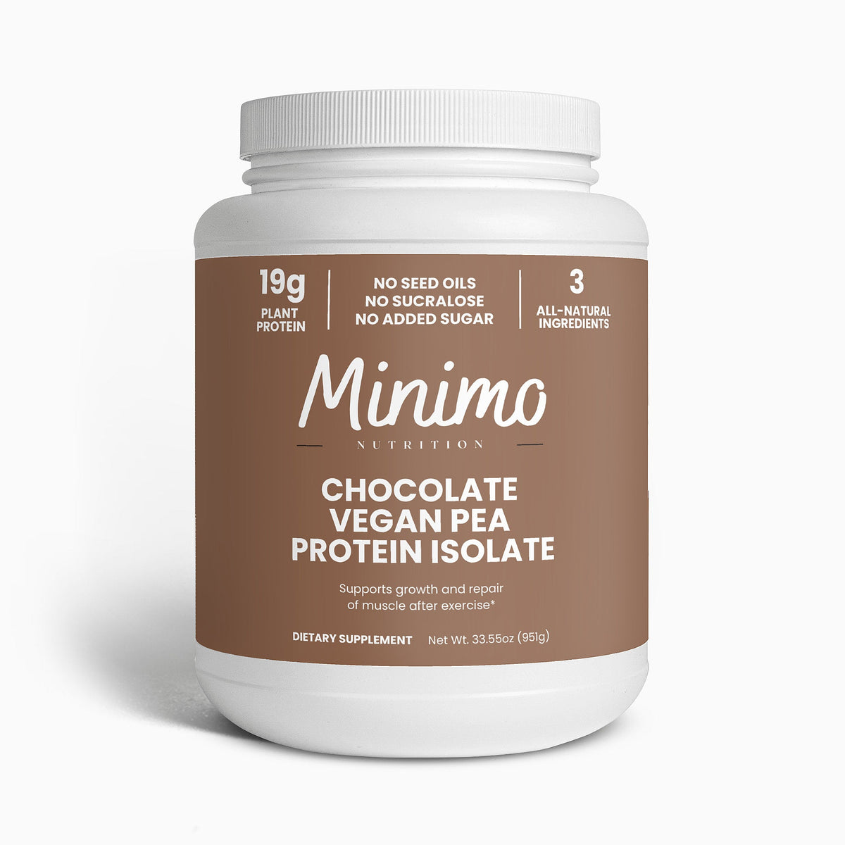 Chocolate Vegan Pea Protein Isolate Powder, 2.09 lbs