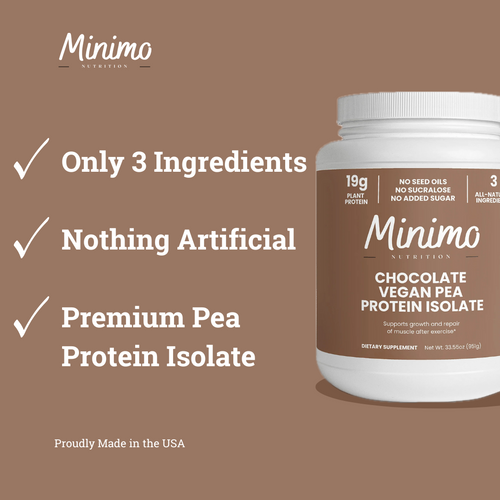 Chocolate Vegan Pea Protein Isolate Powder, 2.09 lbs